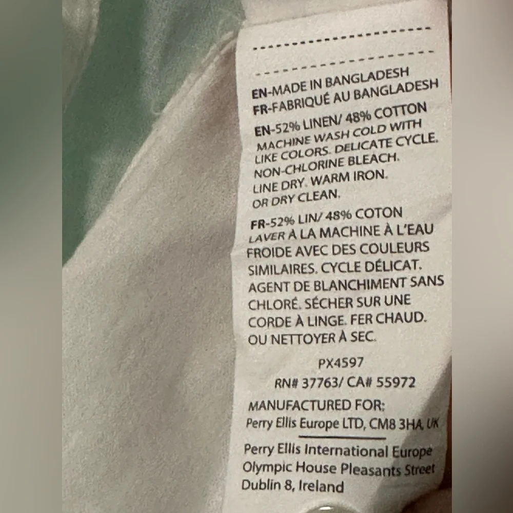 Perry Ellis White Casual Button Down Shirt - Picture 8 of 9